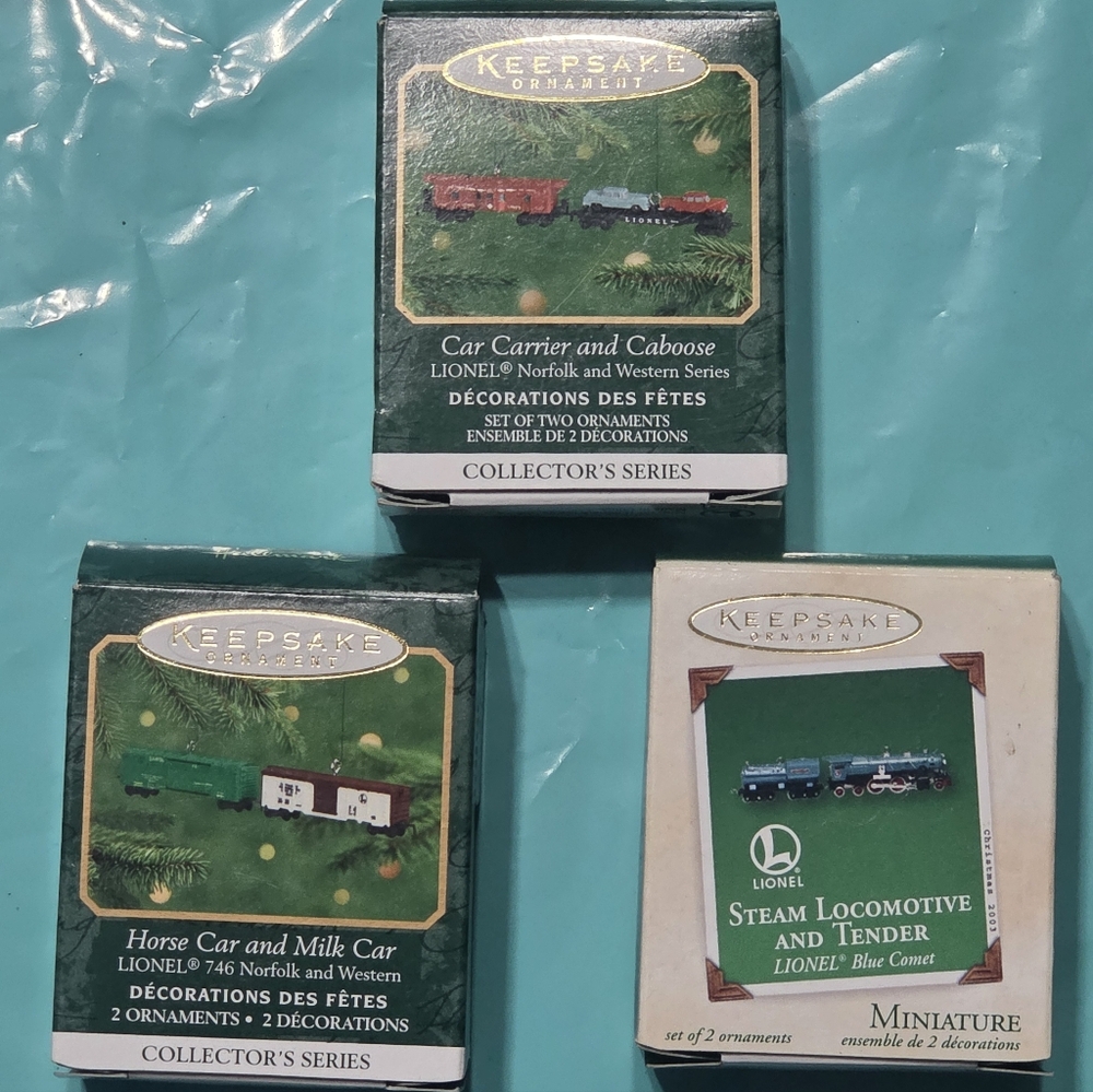 3 Lionel Train Hallmark ornaments